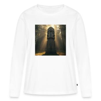 Świętowit – Idole slave des profondeurs de la forêt - T-shirt manches longues Premium bio Femme - blanc - Devant - Julia (174cm)
