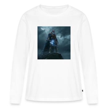 Perun – Slawischer Gott des Donners und des Krieges - Frauen Premium Bio Langarmshirt - Weiß - Vorne - Julia (174cm)