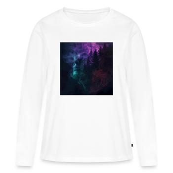 L’Esprit de la Forêt – Mélancolie Surréaliste - T-shirt manches longues Premium bio Femme - blanc - Devant - Julia (174cm)