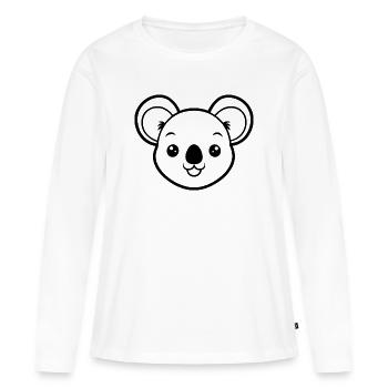 Visage de koala - T-shirt manches longues Premium bio Femme - blanc - Devant - Julia (174cm)