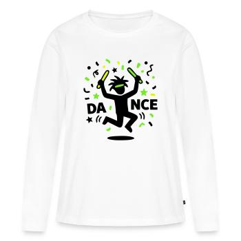 Dancing Stick Figure Rave 90s Techno Party - Women's Premium Organic Long Sleeve Shirt - white - Front - Julia (174cm)