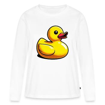 Caneton Canard Canard Canard - T-shirt manches longues Premium bio Femme - blanc - Devant - Julia (174cm)