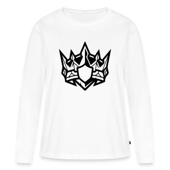 Symbole de la couronne - T-shirt manches longues Premium bio Femme - blanc - Devant - Julia (174cm)