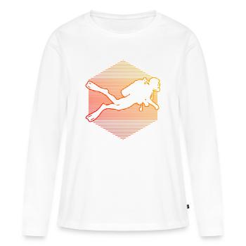 Idée cadeau de plongée sous-marine pour des aventures sous-marines - T-shirt manches longues Premium bio Femme - blanc - Devant - Julia (174cm)