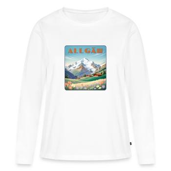Allgäu - Frauen Premium Bio Langarmshirt - Weiß - Vorne - Julia (174cm)