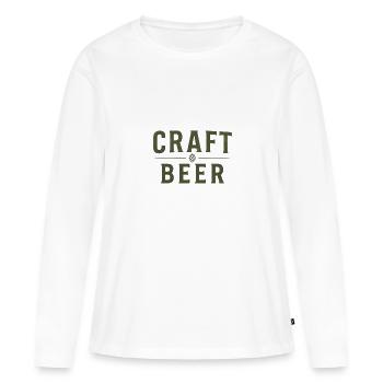Bière artisanale - T-shirt manches longues Premium bio Femme - blanc - Devant - Julia (174cm)