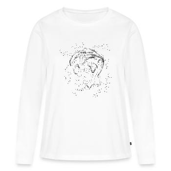 Gesicht-abstrakt | Sternen-Kleckse - Frauen Premium Bio Langarmshirt - Weiß - Vorne - Julia (174cm)