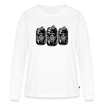 Bierdose Symbol Bier Hopfen - Frauen Premium Bio Langarmshirt - Weiß - Vorne - Julia (174cm)