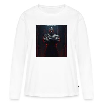 Standhafter Krieger – Stärke und Ruhm - Frauen Premium Bio Langarmshirt - Weiß - Vorne - Julia (174cm)