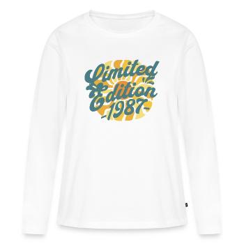 Limited Edition 1987 Geburtstag - Frauen Premium Bio Langarmshirt - Weiß - Vorne - Julia (174cm)