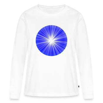 Blauer Sonnenkreis - Frauen Premium Bio Langarmshirt - Weiß - Vorne - Julia (174cm)
