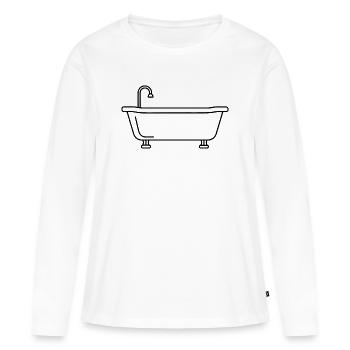 Profil de baignoire - T-shirt manches longues Premium bio Femme - blanc - Devant - Julia (174cm)