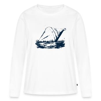 Surfen Boje Nordsee Küste - Frauen Premium Bio Langarmshirt - Weiß - Vorne - Julia (174cm)