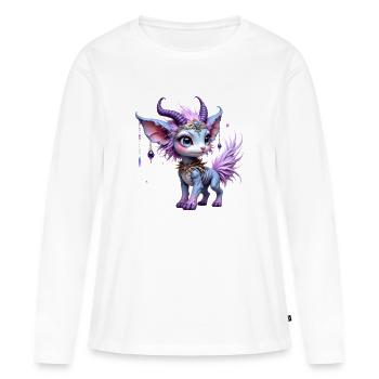 Saphir de Dragon et Diames - T-shirt manches longues Premium bio Femme - blanc - Devant - Julia (174cm)