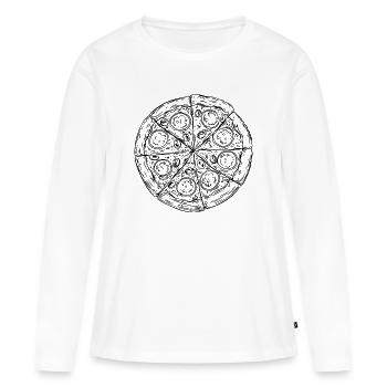 Art de lignes de pizza - T-shirt manches longues Premium bio Femme - blanc - Devant - Julia (174cm)
