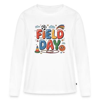 Country Pop rétro de la journée - T-shirt manches longues Premium bio Femme - blanc - Devant - Julia (174cm)