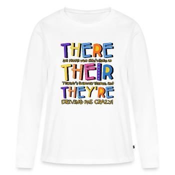 Il y a des gens qui n’ont pas écouté - T-shirt manches longues Premium bio Femme - blanc - Devant - Julia (174cm)