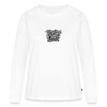 Continue d’avancer plus près que tu ne le penses - T-shirt manches longues Premium bio Femme - blanc - Devant - Julia (174cm)
