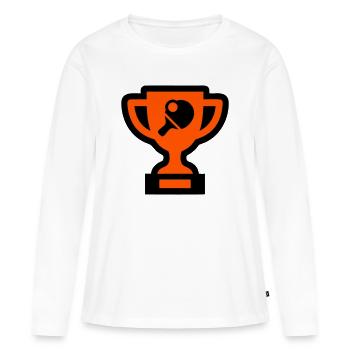 Tischtennis Pokal Tischtennisturnier Sieger - Frauen Premium Bio Langarmshirt - Weiß - Vorne - Julia (174cm)