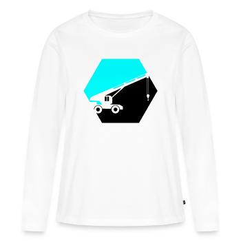 bagger - Frauen Premium Bio Langarmshirt - Weiß - Vorne - Julia (174cm)