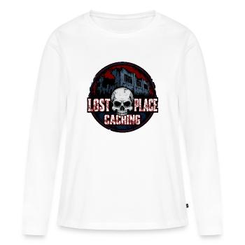 Mise en cache des lieux perdus - T-shirt manches longues Premium bio Femme - blanc - Devant - Julia (174cm)