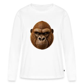 Coconut Gorilla | Strong animal motif - Women's Premium Organic Long Sleeve Shirt - white - Front - Julia (174cm)