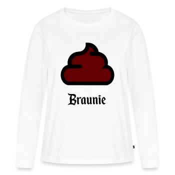 Braunie - T-shirt manches longues Premium bio Femme - blanc - Devant - Julia (174cm)