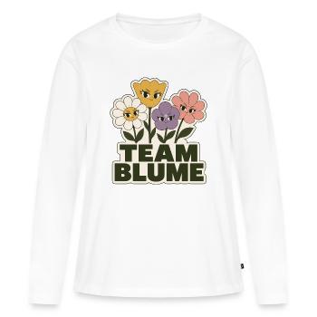 Équipe Fleur - T-shirt manches longues Premium bio Femme - blanc - Devant - Julia (174cm)