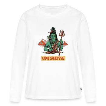 Hindu God Shiva Rétro Comic - T-shirt manches longues Premium bio Femme - blanc - Devant - Julia (174cm)