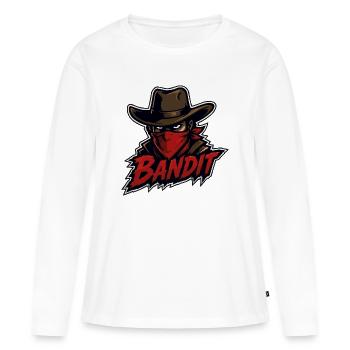 Bandit cowboy with red bandana - Women's Premium Organic Long Sleeve Shirt - white - Front - Julia (174cm)