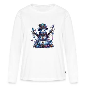 Magie des bijoux bonhomme de neige en cristal - T-shirt manches longues Premium bio Femme - blanc - Devant - Julia (174cm)