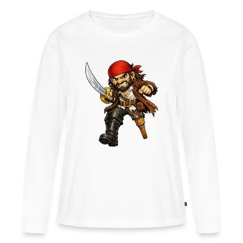Pirate à l’épée - T-shirt manches longues Premium bio Femme - blanc - Devant - Julia (174cm)