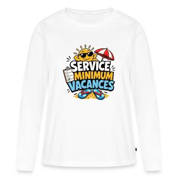Service Minimum Vacances Humour Été - T-shirt manches longues Premium bio Femme - blanc - Devant - Julia (174cm)
