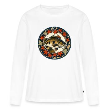 Art du cercle de basse d’automne - T-shirt manches longues Premium bio Femme - blanc - Devant - Julia (174cm)