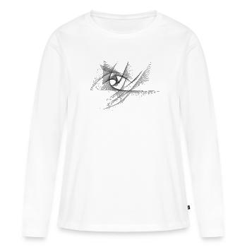 Geometrisches Auge – Generative Line Art - Frauen Premium Bio Langarmshirt - Weiß - Vorne - Julia (174cm)