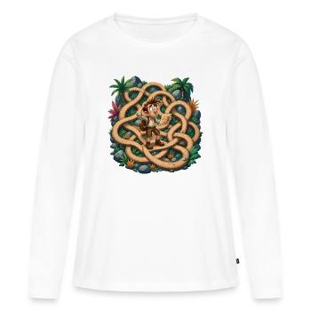 Chemin Perdu dans la Jungle - T-shirt manches longues Premium bio Femme - blanc - Devant - Julia (174cm)