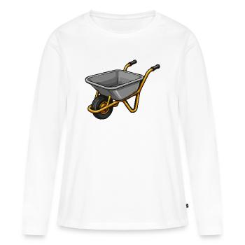 Dessin animé du tiroir de jardin - T-shirt manches longues Premium bio Femme - blanc - Devant - Julia (174cm)