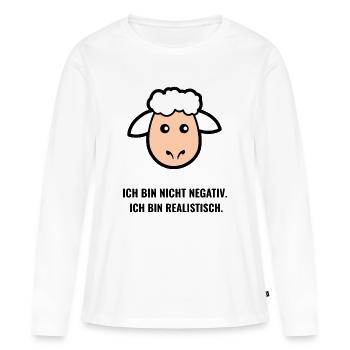 Ich bin nicht negativ. Ich bin realistisch. - Frauen Premium Bio Langarmshirt - Weiß - Vorne - Julia (174cm)