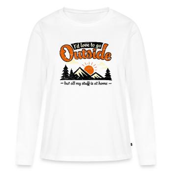Toutes mes affaires sont à la maison - T-shirt manches longues Premium bio Femme - blanc - Devant - Julia (174cm)
