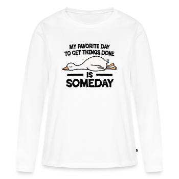 Mon jour préféré, c’est un jour - T-shirt manches longues Premium bio Femme - blanc - Devant - Julia (174cm)