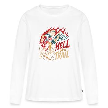 Course sur sentier - Un sacré sentier - T-shirt manches longues Premium bio Femme - blanc - Devant - Julia (174cm)