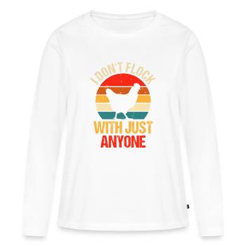 Farmer Rooster Flock Poultry Chicken - Frauen Premium Bio Langarmshirt - Weiß - Vorne - Julia (174cm)