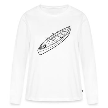 Minimalistische Kanu-Übersicht - Frauen Premium Bio Langarmshirt - Weiß - Vorne - Julia (174cm)