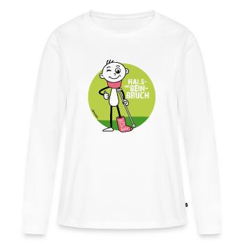 Hals und Beinbruch - Genesungs Wünsche  - Frauen Premium Bio Langarmshirt - Weiß - Vorne - Julia (174cm)