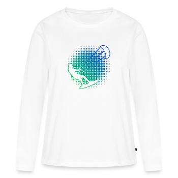 Les amateurs de sports nautiques et le kitesurf vont de pair - T-shirt manches longues Premium bio Femme - blanc - Devant - Julia (174cm)