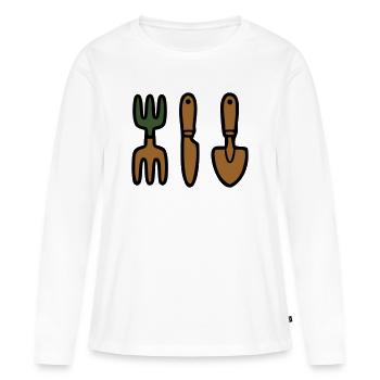 Gardening Tools Gardeners Landscaping Garden - Women's Premium Organic Long Sleeve Shirt - white - Front - Julia (174cm)