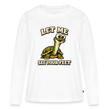 Conception du Pied de Tortue - T-shirt manches longues Premium bio Femme - blanc - Devant - Julia (174cm)