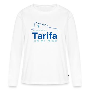 Tarifa in meinen Gedanken, Kitesurfen an der Küste Andalusiens - Frauen Premium Bio Langarmshirt - Weiß - Vorne - Julia (174cm)