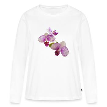Live_Purple_Speckled_Harlequin_Orchid_Plant - T-shirt manches longues Premium bio Femme - blanc - Devant - Julia (174cm)