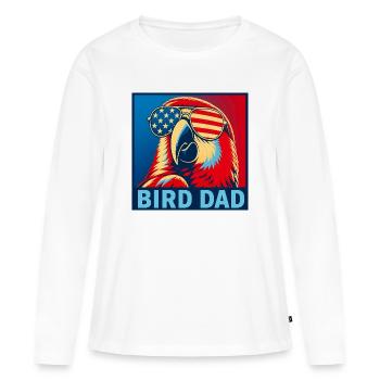 Patriotic Bird Dad – Daddy Funny Bird pour - T-shirt manches longues Premium bio Femme - blanc - Devant - Julia (174cm)